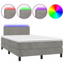 Acquista Letto a Molle Materasso e LED Grigio Chiaro 120x200 cm Velluto con riferimento GHV-3134273 della ditta GARDENHOME