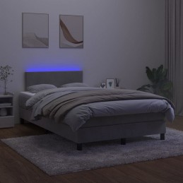 Acquista Letto a Molle Materasso e LED Grigio Chiaro 120x200 cm Velluto con riferimento GHV-3134273 della ditta GARDENHOME