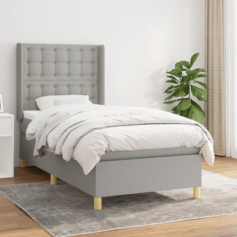 Acquista Giroletto a Molle con Materasso Grigio Chiaro100x200 cm Tessuto con riferimento GHV-3132289 della ditta GARDENHOME