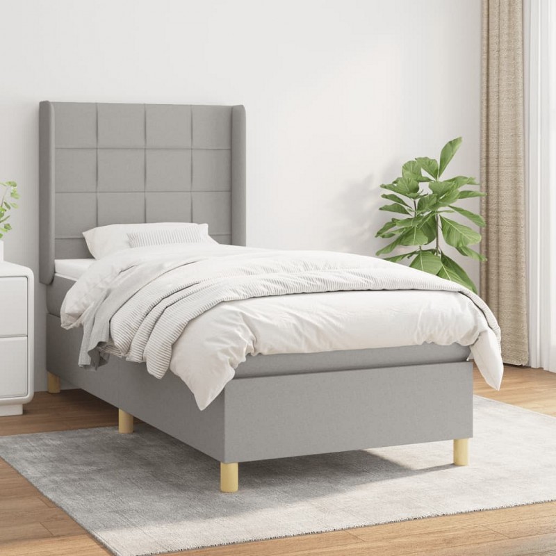 Acquista Giroletto a Molle con Materasso Grigio Chiaro100x200 cm Tessuto con riferimento GHV-3131969 della ditta GARDENHOME