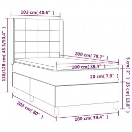 Acquista Giroletto a Molle con Materasso Grigio Chiaro100x200 cm Tessuto con riferimento GHV-3131969 della ditta GARDENHOME
