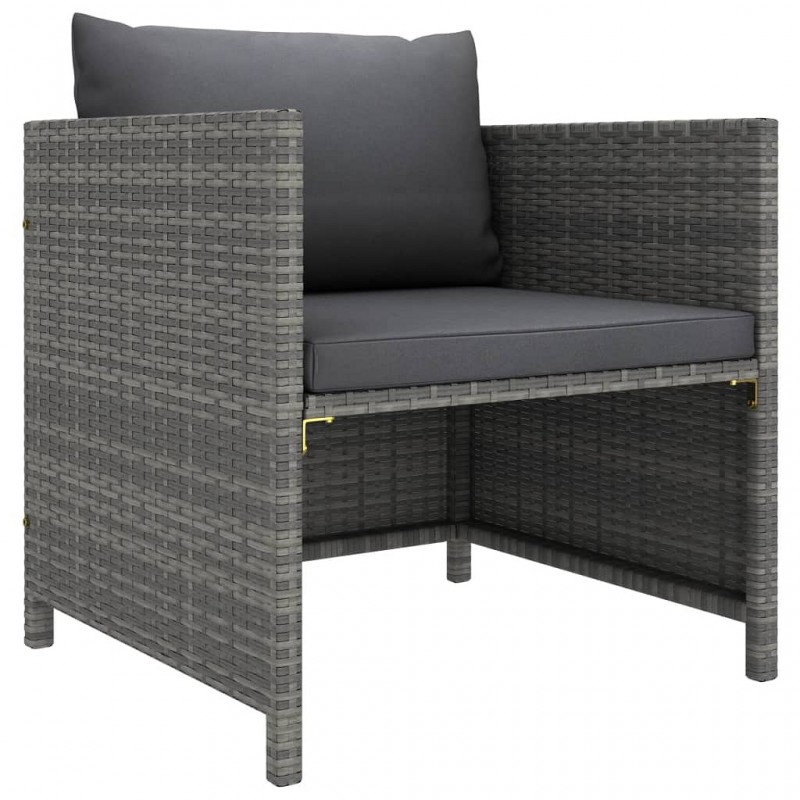 Acquista Divano da Giardino con Cuscini Grigio in Polyrattan con riferimento GHV-313496 della ditta GARDENHOME