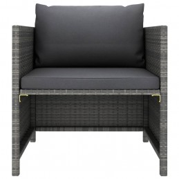 Acquista Divano da Giardino con Cuscini Grigio in Polyrattan con riferimento GHV-313496 della ditta GARDENHOME