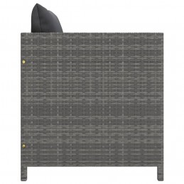 Acquista Divano da Giardino con Cuscini Grigio in Polyrattan con riferimento GHV-313496 della ditta GARDENHOME