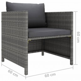 Acquista Divano da Giardino con Cuscini Grigio in Polyrattan con riferimento GHV-313496 della ditta GARDENHOME