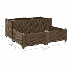 Acquista Fioriera Rialzata 80x80x38 cm in Polipropilene con riferimento GHV-316523 della ditta GARDENHOME