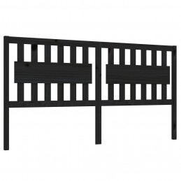 Acquista Testiera per Letto Nera 145,5x4x100cm in Legno Massello di Pino con riferimento GHV-818574 della ditta GARDENHOME