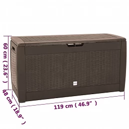 Acquista Baule da Giardino Marrone 119x48x60 cm in Polipropilene con riferimento GHV-152196 della ditta GARDENHOME
