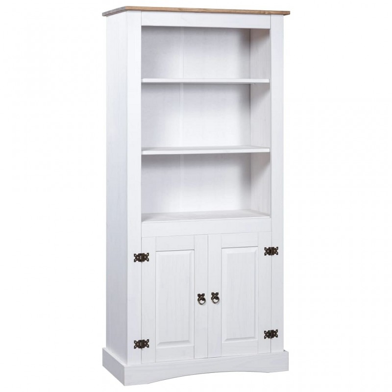 Acquista Credenza in Legno di Pino Messicano Corona Bianco 80x40x170 cm con riferimento GHV-282624 della ditta GARDENHOME