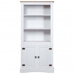 Acquista Credenza in Legno di Pino Messicano Corona Bianco 80x40x170 cm con riferimento GHV-282624 della ditta GARDENHOME