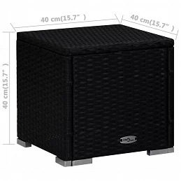 Acquista Lettini Prendisole con Tavolino 3 pz in Polyrattan Nero con riferimento GHV-3057667 della ditta GARDENHOME