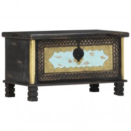 Acquista Baule Nero 80x40x45 cm in Legno Massello di Mango con riferimento GHV-286396 della ditta GARDENHOME