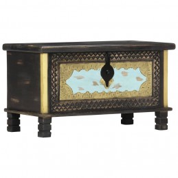 Acquista Baule Nero 80x40x45 cm in Legno Massello di Mango con riferimento GHV-286396 della ditta GARDENHOME