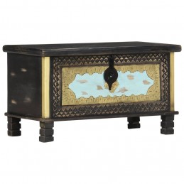 Acquista Baule Nero 80x40x45 cm in Legno Massello di Mango con riferimento GHV-286396 della ditta GARDENHOME