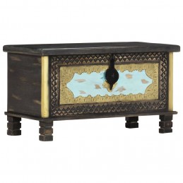 Acquista Baule Nero 80x40x45 cm in Legno Massello di Mango con riferimento GHV-286396 della ditta GARDENHOME