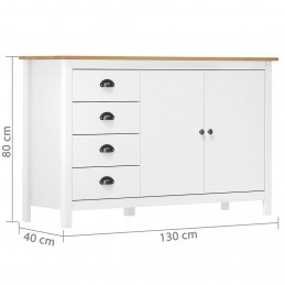 Acquista Credenza Hill Range Bianca 130x40x80 cm in Legno di Pino con riferimento GHV-288934 della ditta GARDENHOME