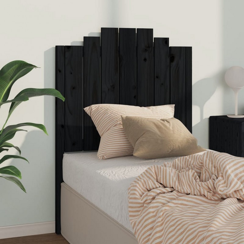 Acquista Testiera per Letto Nera 81x4x110 cm in Legno Massello di Pino con riferimento GHV-818449 della ditta GARDENHOME