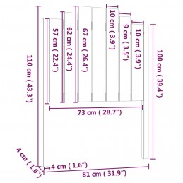 Acquista Testiera per Letto Nera 81x4x110 cm in Legno Massello di Pino con riferimento GHV-818449 della ditta GARDENHOME