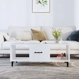 Acquista Tavolino da Salotto Bianco 102x50x40 cm in Legno Multistrato con riferimento GHV-812699 della ditta GARDENHOME