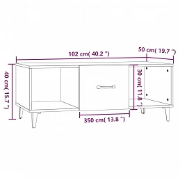 Acquista Tavolino da Salotto Bianco 102x50x40 cm in Legno Multistrato con riferimento GHV-812699 della ditta GARDENHOME