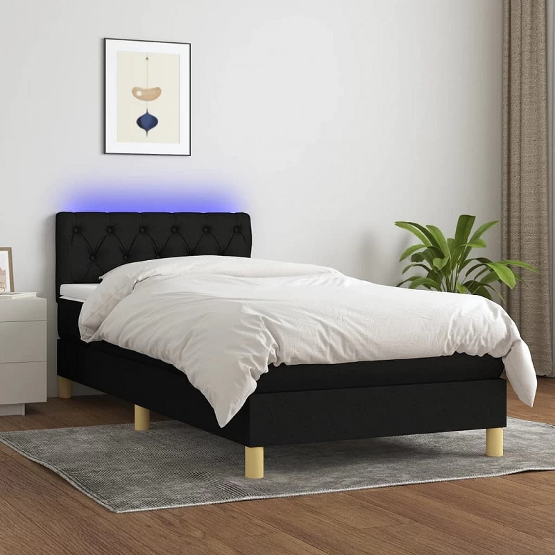 Acquista Letto a Molle con Materasso e LED Nero 80x200 cm in Tessuto con riferimento GHV-3133911 della ditta GARDENHOME