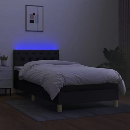 Acquista Letto a Molle con Materasso e LED Nero 80x200 cm in Tessuto con riferimento GHV-3133911 della ditta GARDENHOME