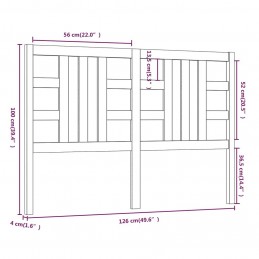Acquista Testiera per Letto Nera 126x4x100 cm in Legno Massello di Pino con riferimento GHV-817834 della ditta GARDENHOME