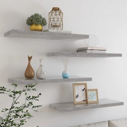 Acquista Scaffali a Parete 4 pz Grigio Cemento 80x23,5x3,8 cm in MDF con riferimento GHV-326602 della ditta GARDENHOME