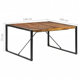 Acquista Tavolo da Pranzo 140x140x75 cm Legno Massello Finitura Sheesham con riferimento GHV-321574 della ditta GARDENHOME