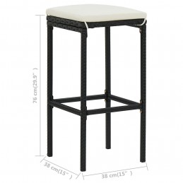 Acquista Sgabelli da Bar con Cuscini 6 pz Neri in Polyrattan con riferimento GHV-313449 della ditta GARDENHOME