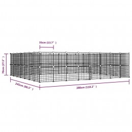 Acquista Gabbia per Animali 60 Pannelli con Porta Nera 35x35 cm Acciaio con riferimento GHV-3114042 della ditta GARDENHOME
