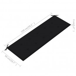 Acquista Cuscino per Panca da Giardino Nero 150x50x3 cm con riferimento GHV-47619 della ditta GARDENHOME
