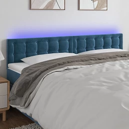 Acquista Testiera a LED Blu Scuro 200x5x78/88 cm in Velluto con riferimento GHV-3122116 della ditta GARDENHOME