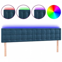 Acquista Testiera a LED Blu Scuro 200x5x78/88 cm in Velluto con riferimento GHV-3122116 della ditta GARDENHOME
