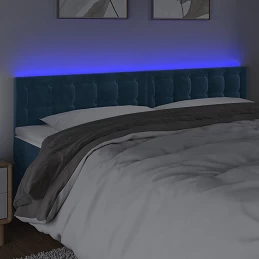 Acquista Testiera a LED Blu Scuro 200x5x78/88 cm in Velluto con riferimento GHV-3122116 della ditta GARDENHOME