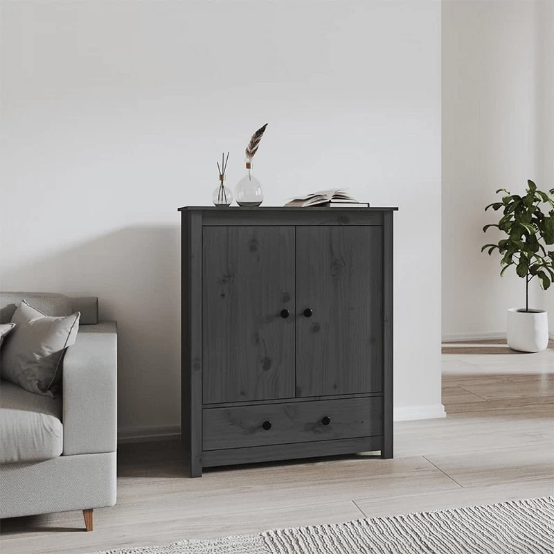 Acquista Credenza Grigia 83x41,5x100 cm in Legno Massello di Pino con riferimento GHV-823516 della ditta GARDENHOME