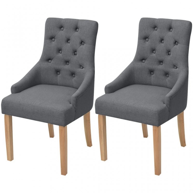 Acquista Sedie da Pranzo 2 pz Grigio Scuro in Tessuto con riferimento GHV-243636 della ditta GARDENHOME