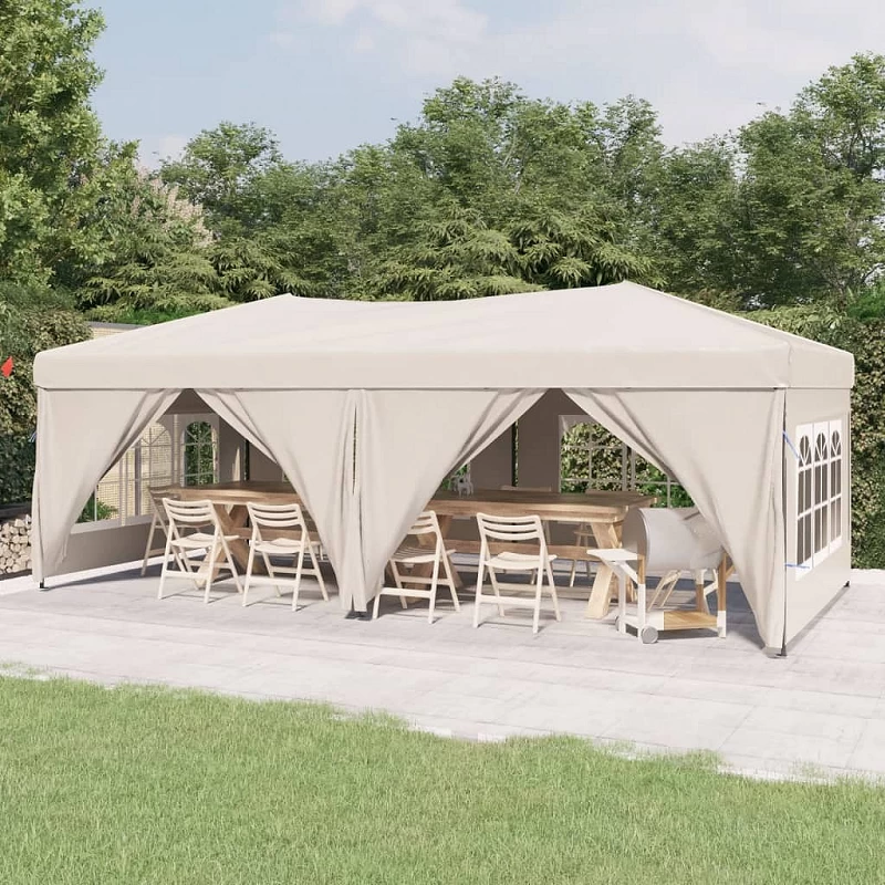 Acquista Tenda per Feste Pieghevole con Pareti Laterali Crema 3x6 m con riferimento GHV-93543 della ditta GARDENHOME