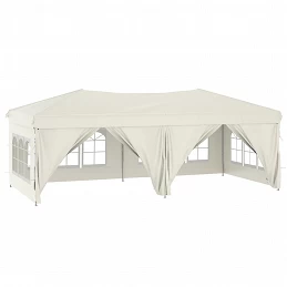Acquista Tenda per Feste Pieghevole con Pareti Laterali Crema 3x6 m con riferimento GHV-93543 della ditta GARDENHOME
