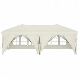 Acquista Tenda per Feste Pieghevole con Pareti Laterali Crema 3x6 m con riferimento GHV-93543 della ditta GARDENHOME