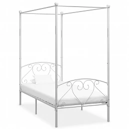 Acquista Letto a Baldacchino Bianco in Metallo 120x200 cm con riferimento GHV-284428 della ditta GARDENHOME