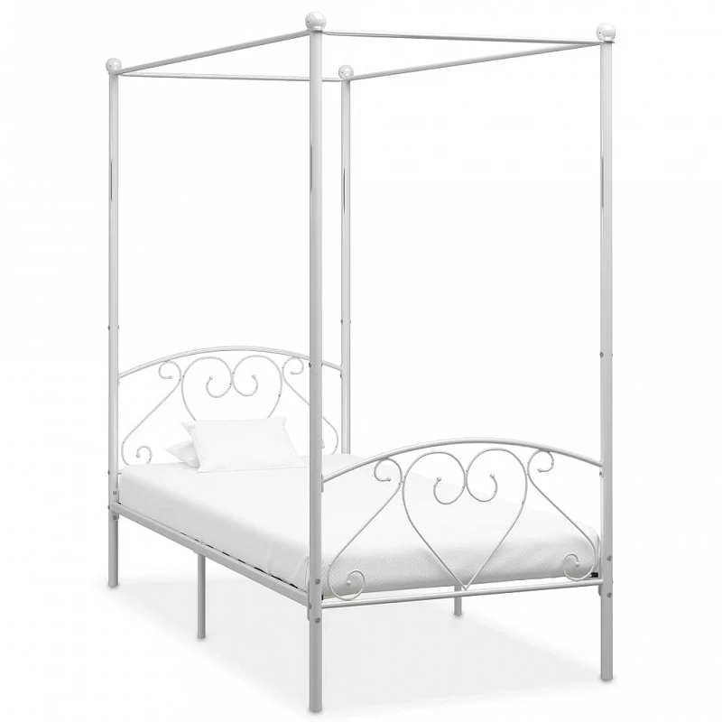 Acquista Letto a Baldacchino Bianco in Metallo 120x200 cm con riferimento GHV-284428 della ditta GARDENHOME