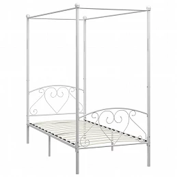 Acquista Letto a Baldacchino Bianco in Metallo 120x200 cm con riferimento GHV-284428 della ditta GARDENHOME