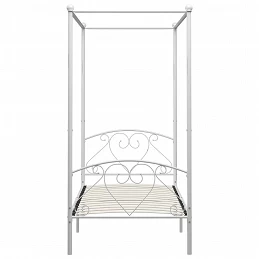 Acquista Letto a Baldacchino Bianco in Metallo 120x200 cm con riferimento GHV-284428 della ditta GARDENHOME
