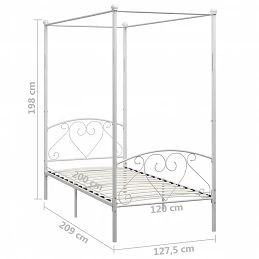 Acquista Letto a Baldacchino Bianco in Metallo 120x200 cm con riferimento GHV-284428 della ditta GARDENHOME