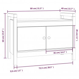 Acquista Panca da Ingresso Grigio 80x40x60 cm in Legno Massello di Pino con riferimento GHV-821781 della ditta GARDENHOME