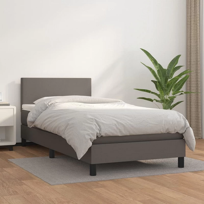 Acquista Giroletto a Molle con Materasso Grigio 90x190 cm in Similpelle con riferimento GHV-3140979 della ditta GARDENHOME