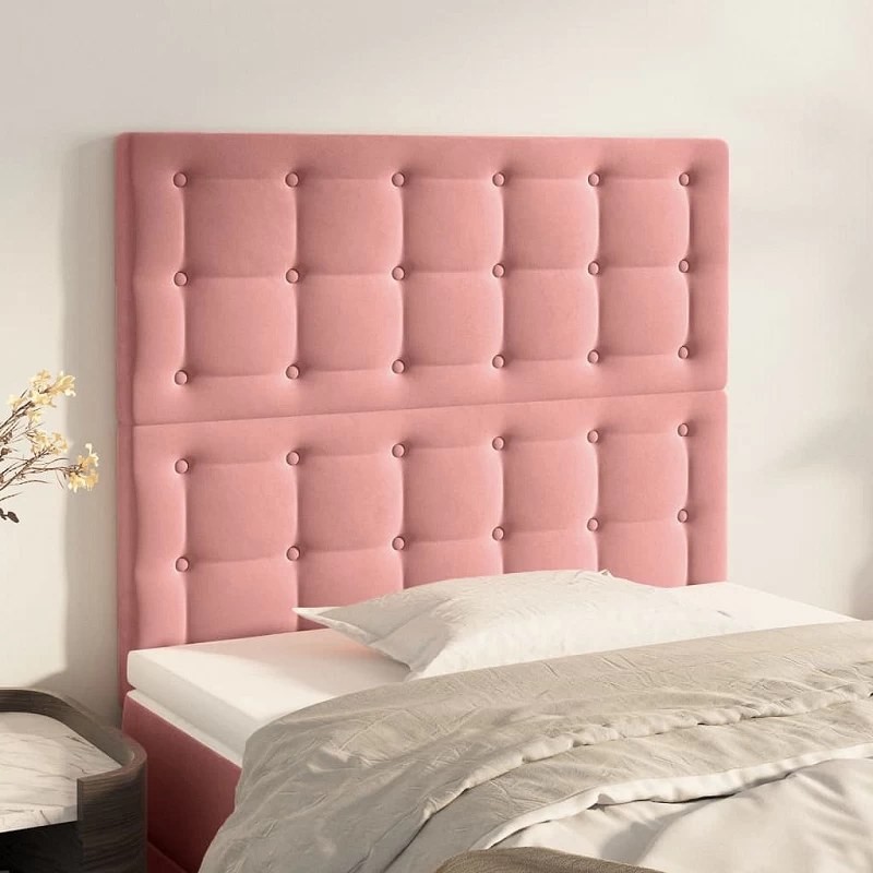 Acquista Testiera 2 pz Rosa 90x5x78/88 cm in Velluto con riferimento GHV-3116807 della ditta GARDENHOME