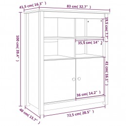 Acquista Credenza Miele 83x41,5x100 cm in Legno Massello di Pino con riferimento GHV-821515 della ditta GARDENHOME