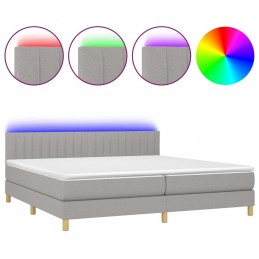 Acquista Letto a Molle Materasso e LED Grigio Chiaro 200x200 cm Tessuto con riferimento GHV-3133901 della ditta GARDENHOME